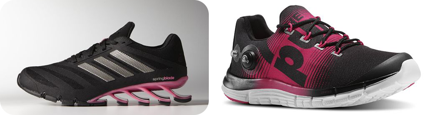 10 Growing Fitness Wear Trends For Women Adidas springblade ignite & Reebok zpump fusion