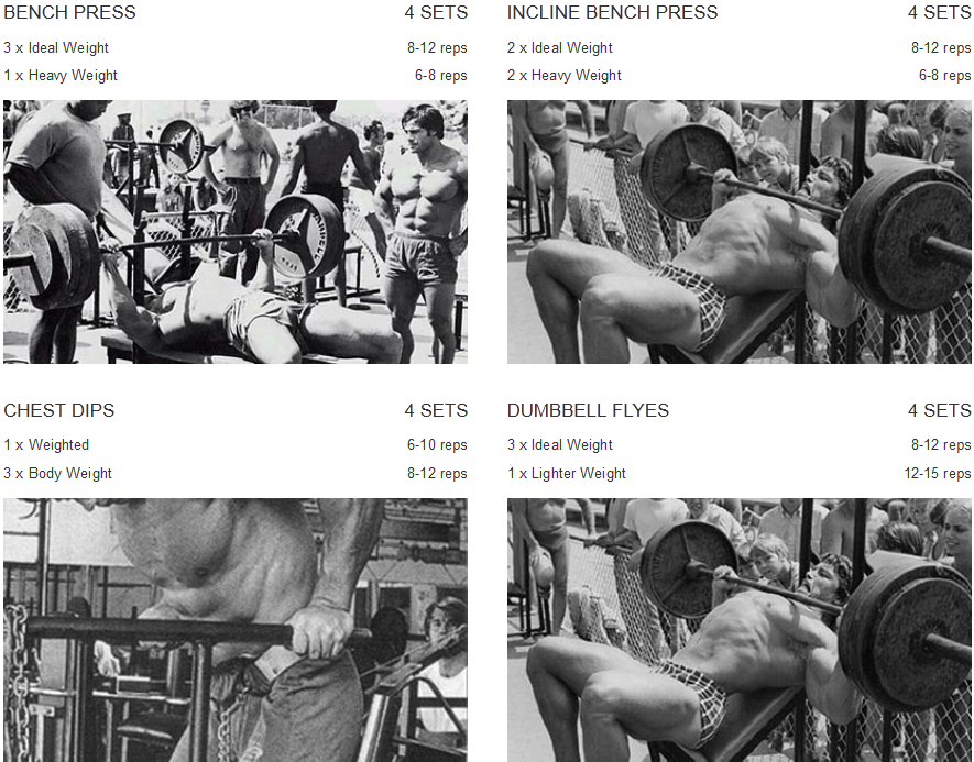Arnold-Schwarzenegger-chest-workout-routine