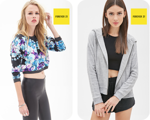 Boxy-Floral-Knit Sweatshirt-&-Textured-Knit Hoodie-From forever21