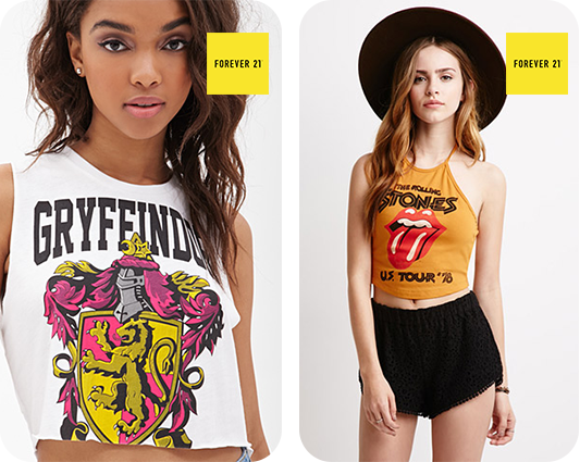 Gryffindor Graphic Crop Top & Rolling Stones Halter Top Forever21