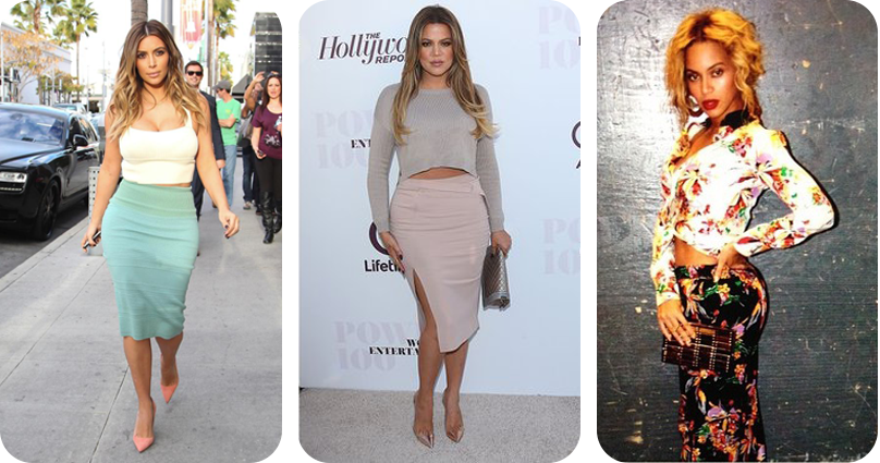 Is midriff baring fashion a growing trend of 2015 - Kim and Khloe Kardashian and Beyonce