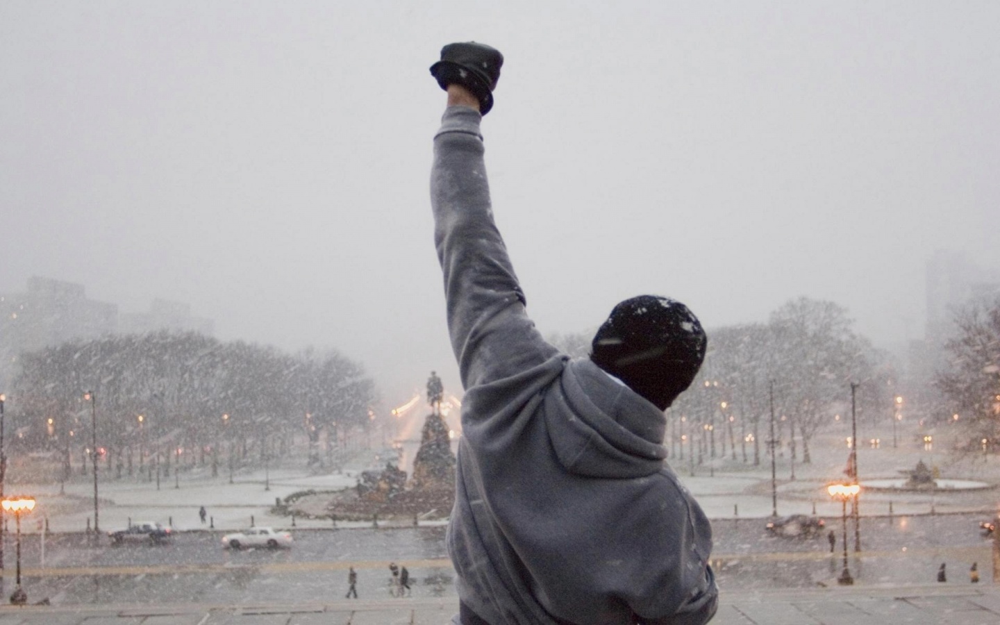 Rocky Balboa at the top of the Philadelphia Museum of Art steps. Photograph: Allstar/MGM/Sportsphoto Ltd. Allstar/MGM/Sportsphoto Ltd./Allstar