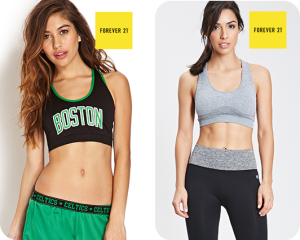Boston Celtics & Heathered Seamless Sports Bra from Foever21